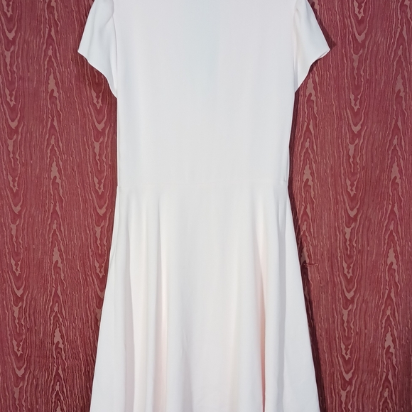 LAUREN RALPH LAUREN Light Pink Short Sleeve Button Up V-Neck Dress CAREER Sz 4 - Picture 2 of 12